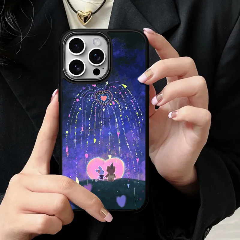 LANWK Glass Material Endless Love Phone Case Compatible With Apple IPhone 13/14/15/16/Pro/Pro Max Anti Drop Magnetic-3