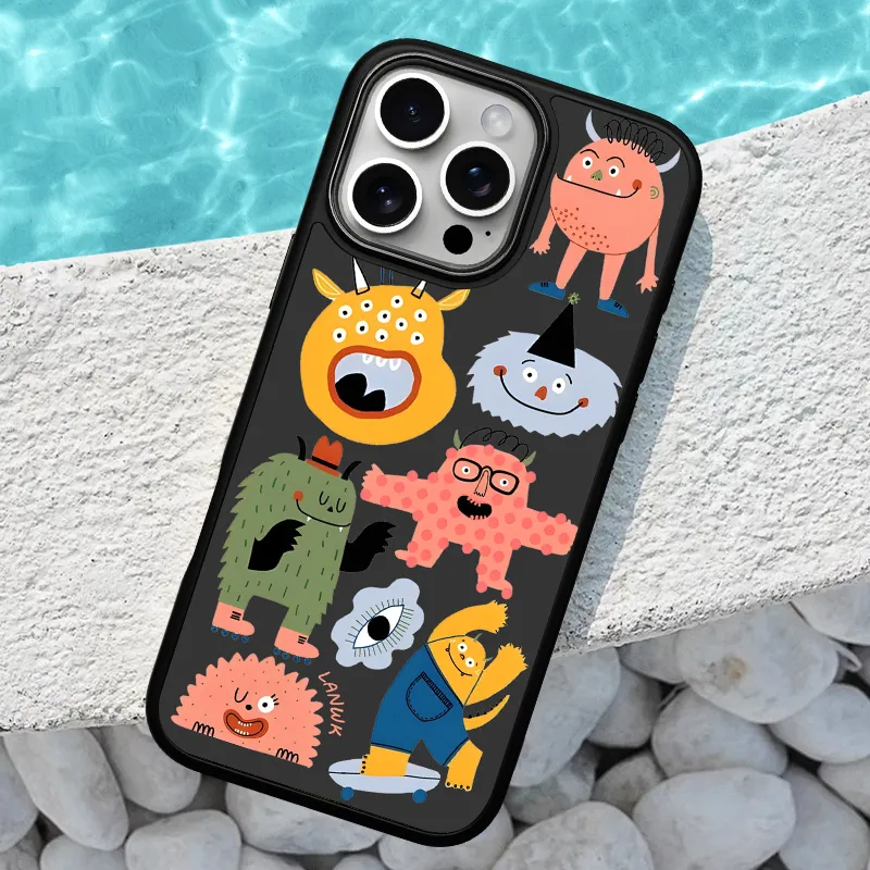 LANWK Glass Material Weird World Phone Case Compatible With Apple IPhone 13/14/15/16/Pro/Pro Max-7