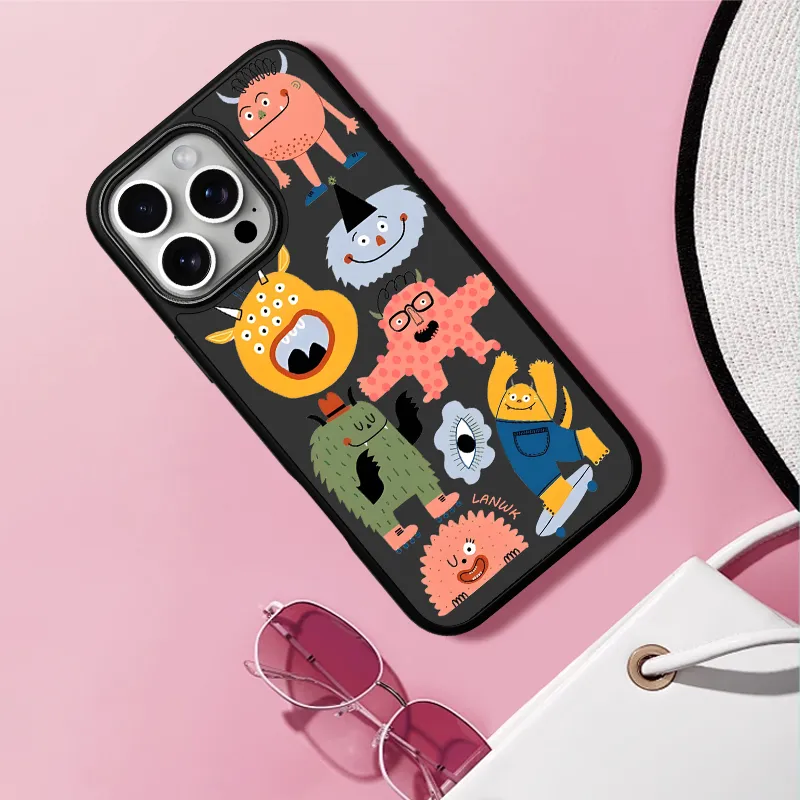 LANWK Glass Material Weird World Phone Case Compatible With Apple IPhone 13/14/15/16/Pro/Pro Max-9