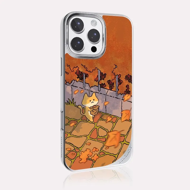 LANWK Glass Material Autumn Is Here Phone Case Compatible With Apple IPhone 13/14/15/16/Pro/Pro Max Anti Drop Magnetic-7