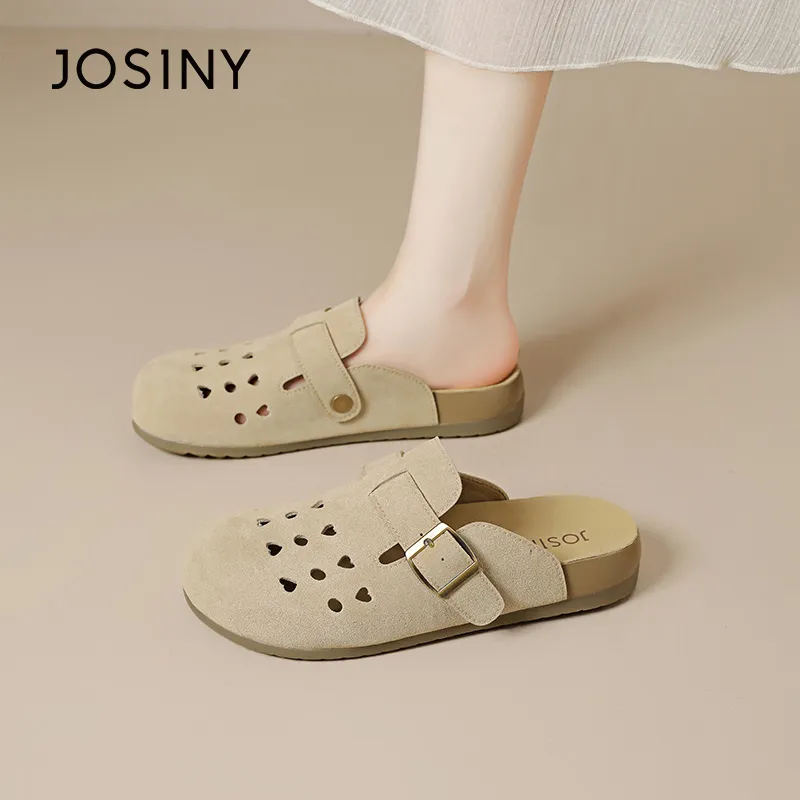 JOSINY Cut Out Odor Resistant Closed Toe Slippers Women's Apricot-5