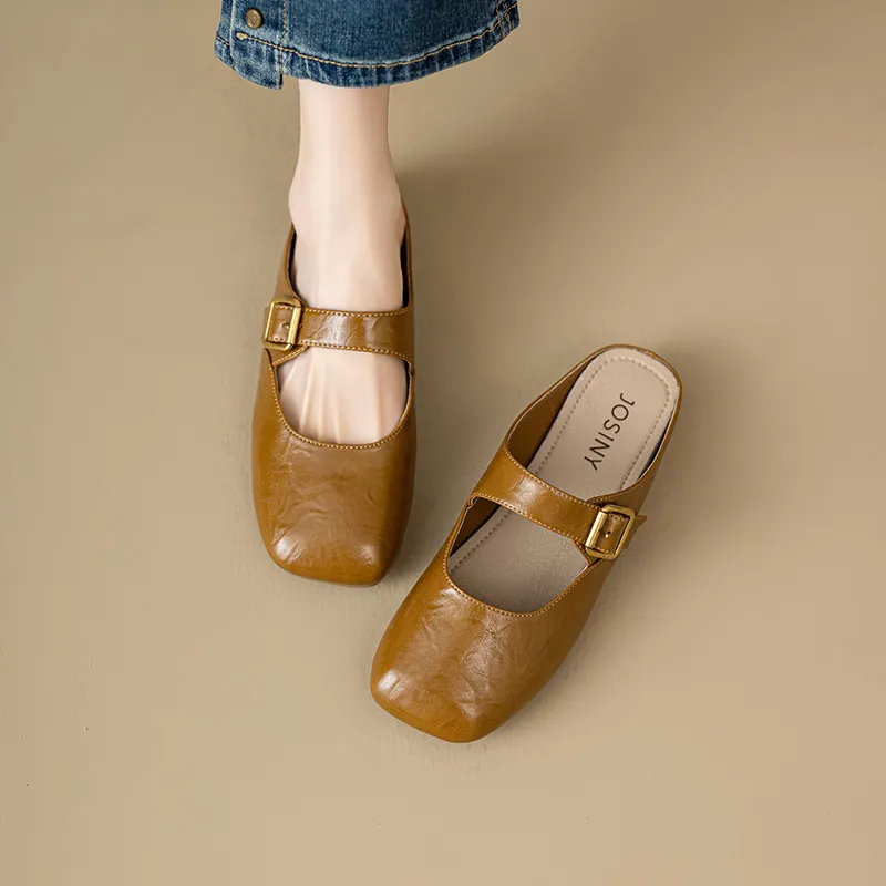 JOSINY Rubber Sole Quiet Odor Resistant Slip Resistant Quick Dry Closed Toe Slippers Women's Brown-3