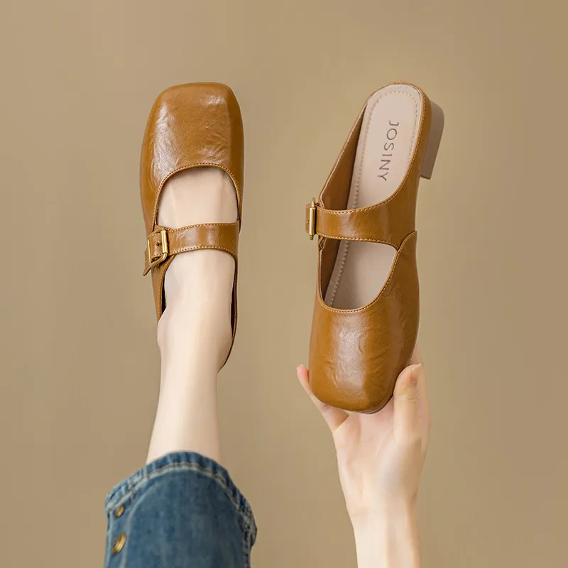 JOSINY Rubber Sole Quiet Odor Resistant Slip Resistant Quick Dry Closed Toe Slippers Women's Brown-4