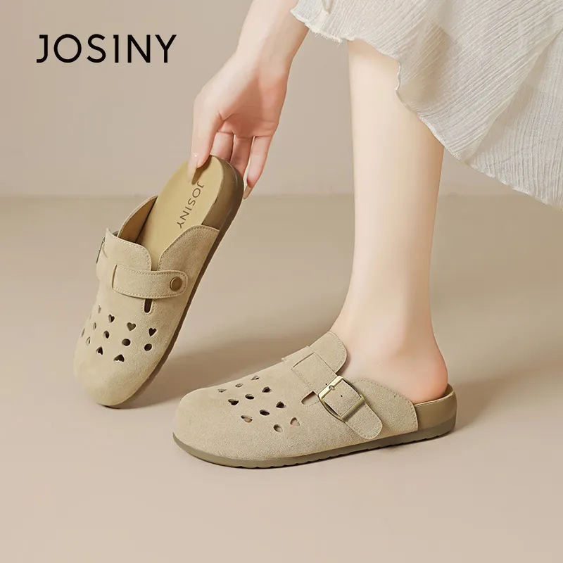 JOSINY Cut Out Odor Resistant Closed Toe Slippers Women's Apricot-2