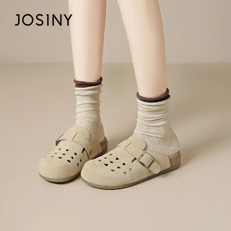 JOSINY Cut Out Odor Resistant Closed Toe Slippers Women's Apricot-1
