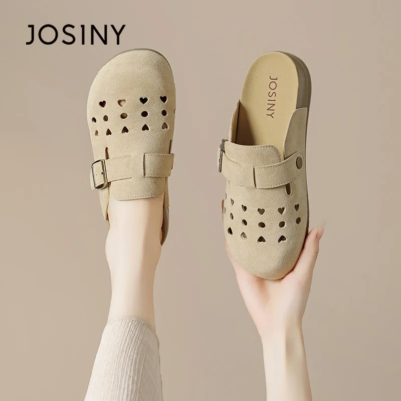 JOSINY Cut Out Odor Resistant Closed Toe Slippers Women's Apricot-4