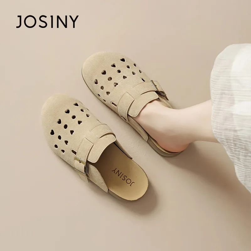 JOSINY Cut Out Odor Resistant Closed Toe Slippers Women's Apricot-3