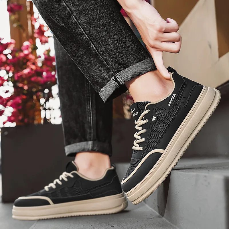 WARRIOR Skateboard Shoes Men Low Top Brown-7
