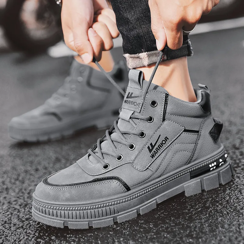 Warrior Short Mid Calf Martin Boot Men's Gray-5