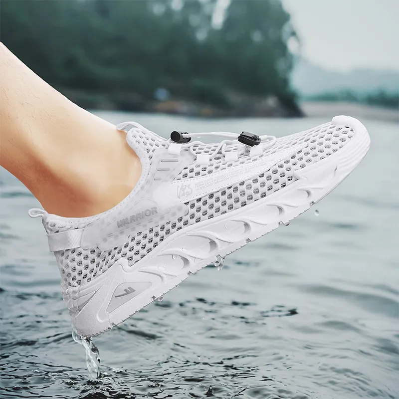 Warrior Lazy Slip on Cushioned Wear Resistant Lightweight Breathable Slip Resistant Low Top Casual Shoes Men's White-8