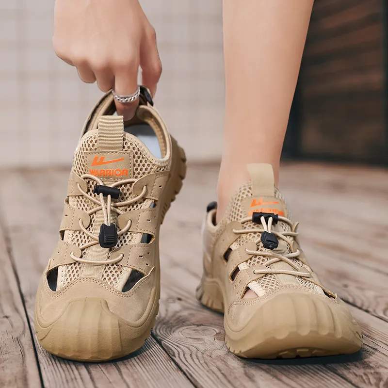 Warrior River Trekking Shoes Wear resistant, Lightweight, Breathable, And Non slip. Beach Sandals Men's Khaki-7