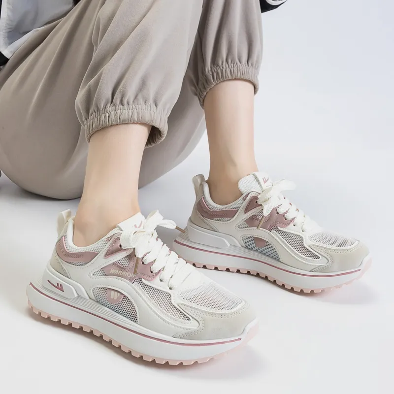 Warrior Shock Absorbers Slip Resistant, Abrasion Resistant, Breathable Low Top Casual Shoes Women's Light Pink-2