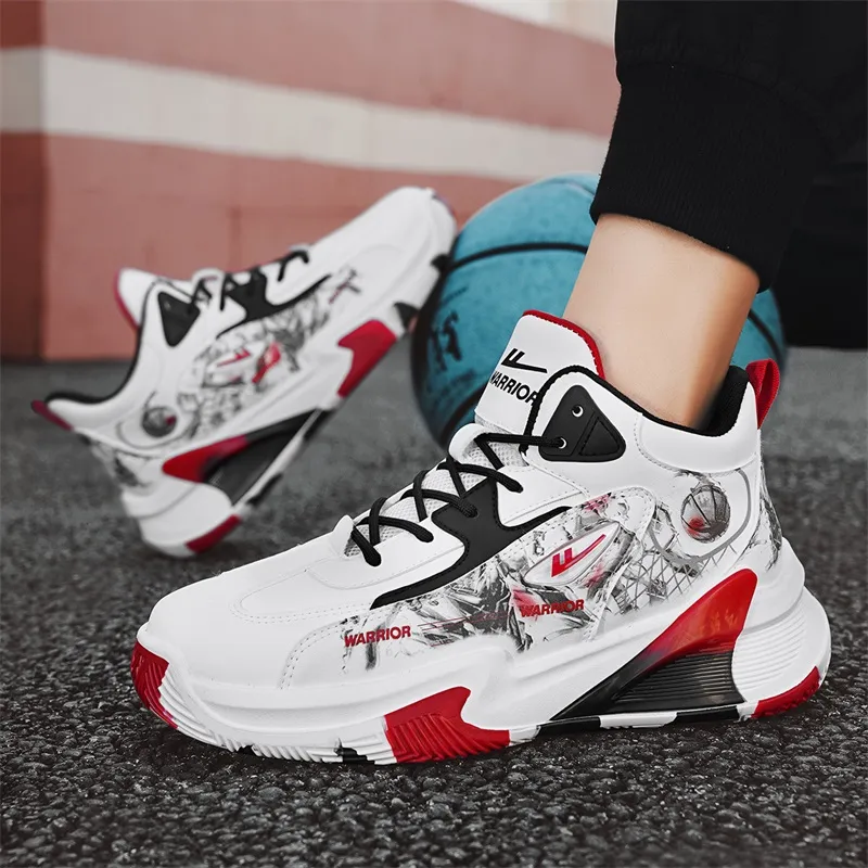 WARRIOR Basketball Shoes Men Low Top Red-7