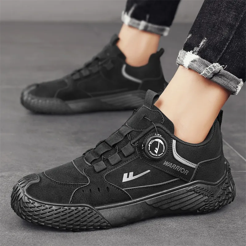 Warrior Slip on Slip on Shoes Abrasion Resistant Lightweight Slip Resistant Low Top Casual Shoes Men Black-6