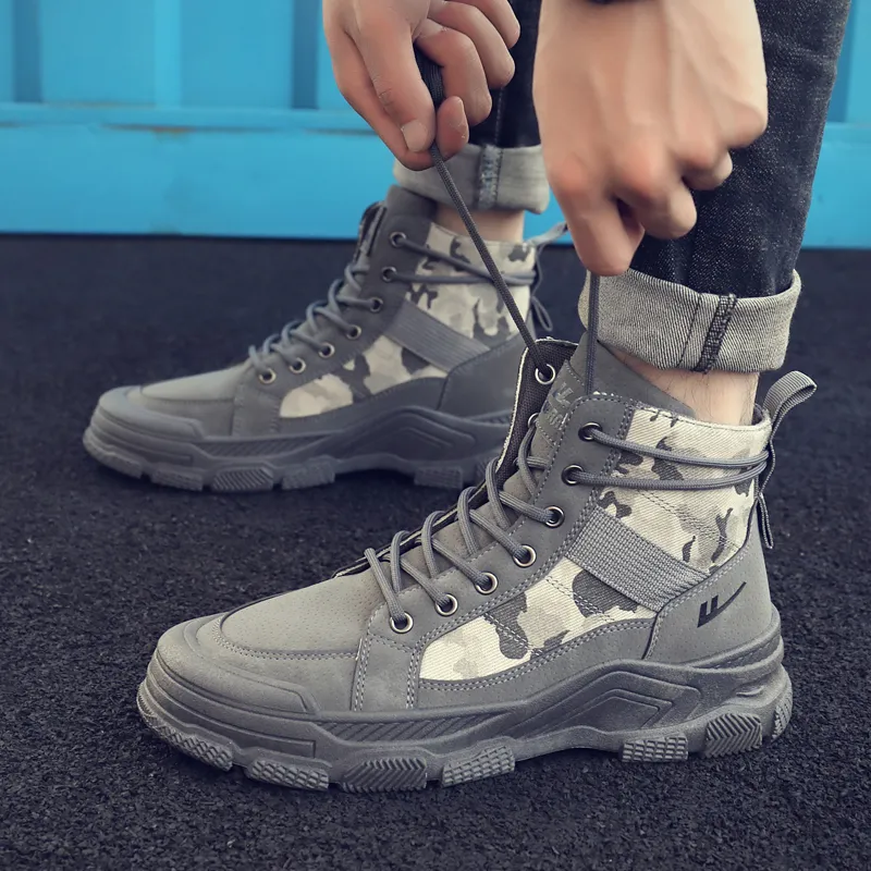 Warrior Short Mid Calf Martin Boot Men's Gray-12