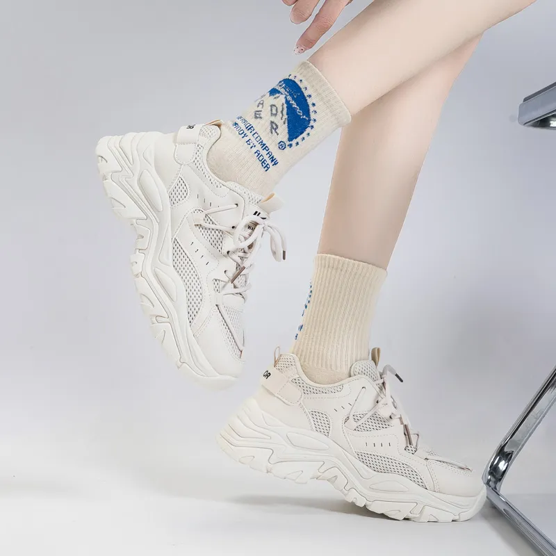 Warrior Shock Absorbers Slip Resistant, Abrasion Resistant, Breathable Low Top Chunky Sneakers Women's-4
