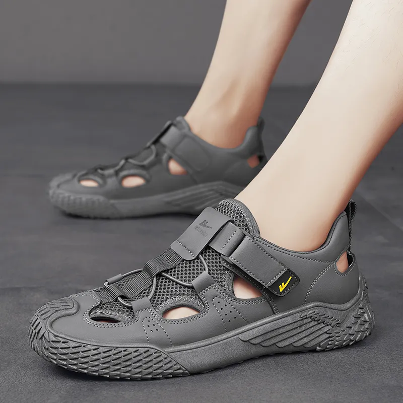 Warrior River Trekking Shoes Breathable And Wear resistant Beach Sandals Men's Gray-5