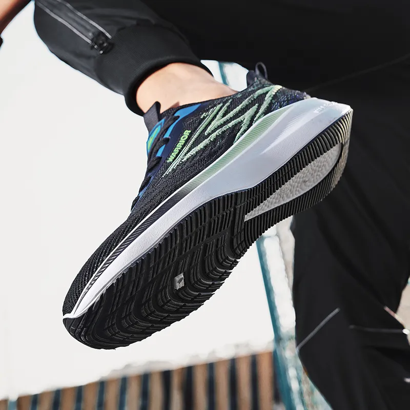 WARRIOR Running Shoes Men Low Top Blue/Green-9