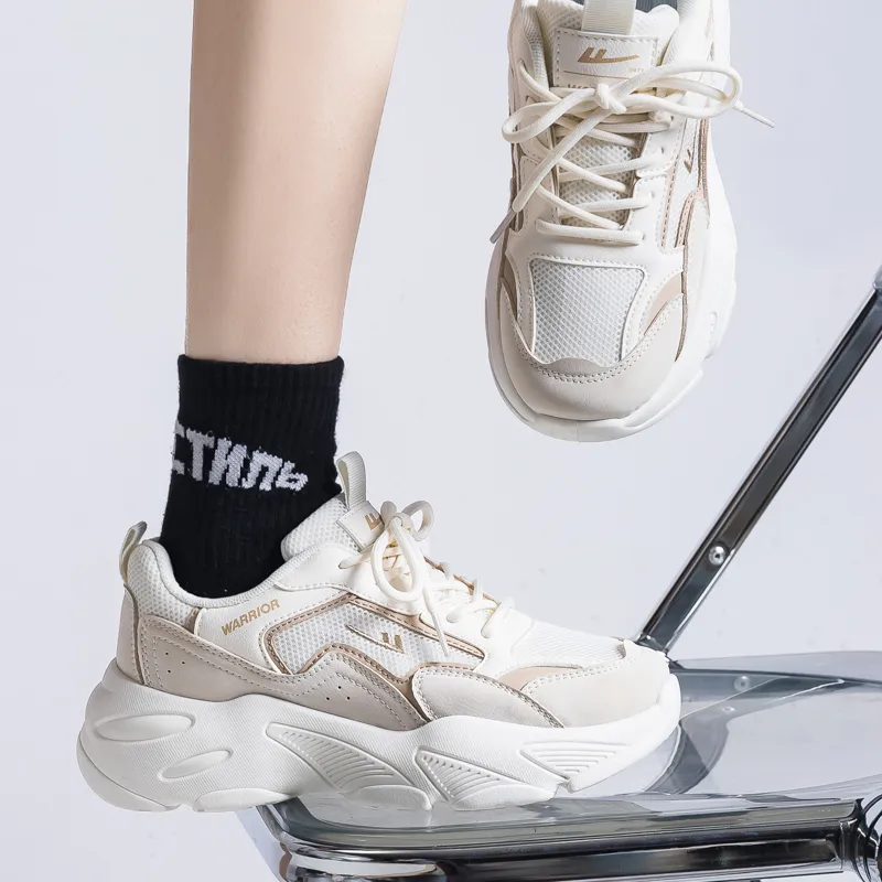 Warrior Cushioning, Slip Resistant, Breathable, Lightweight, Height Increasing Low Top Chunky Sneakers Women's-5