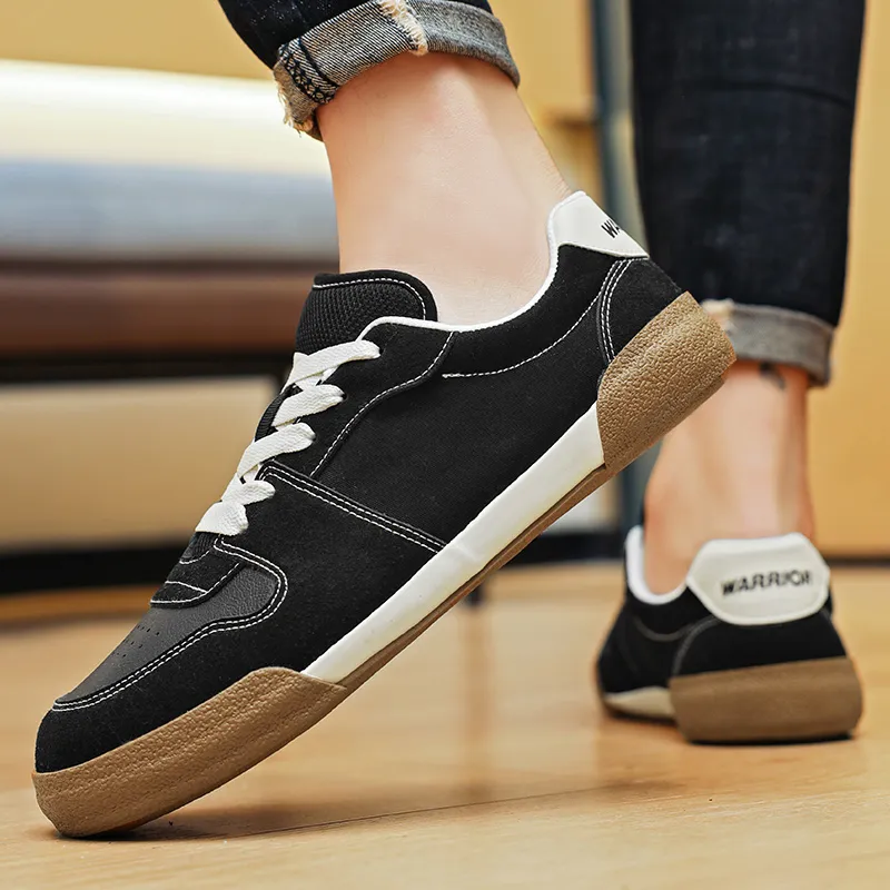 Warrior Wear resistant Lightweight Breathable And Non slip. Low Top Canvas Shoes Unisex Black-9