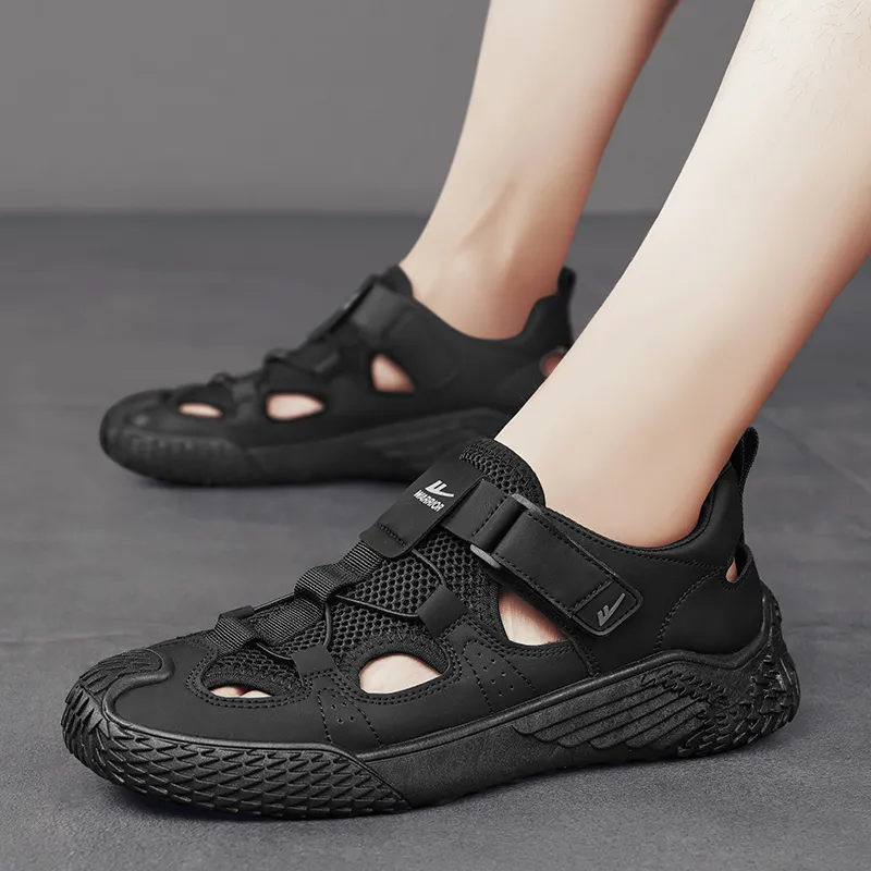 Warrior River Trekking Shoes Wear resistant, Lightweight, Breathable, And Non slip. Beach Sandals Men's Black-5