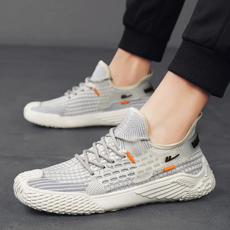 Warrior Cushioning Anti Slip Wear Resistant Breathable Lightweight Coverage Low Top Casual Shoes Men's Beige Gray-10
