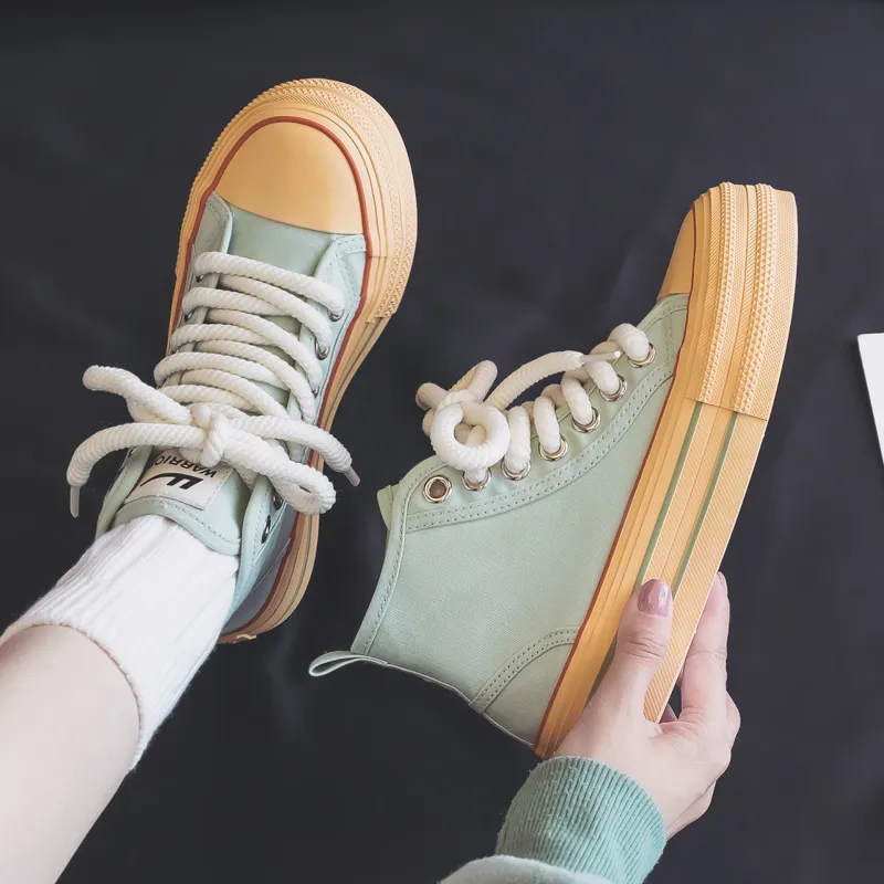 Warrior Slip Resistant, Abrasion Resistant, Breathable, Lightweight, Height Increasing High Top Canvas Shoes Women's-2