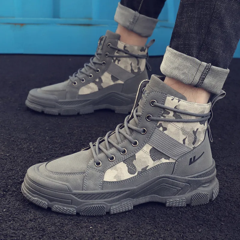 Warrior Short Mid Calf Martin Boot Men's Gray-10