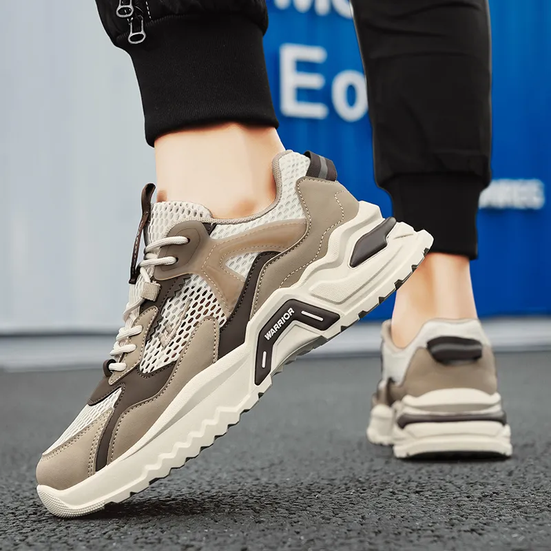 WARRIOR Running Shoes Men Low Top Khaki-7