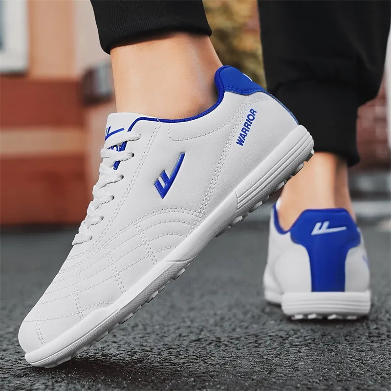 Warrior TF Turf Artificial Ground, Indoor Breathable, Lightweight Coverage Soccer Shoes Unisex White Blue-4