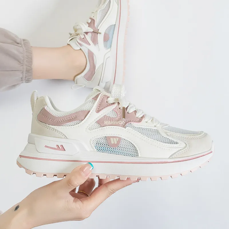 Warrior Shock Absorbers Slip Resistant, Abrasion Resistant, Breathable Low Top Casual Shoes Women's Light Pink-5
