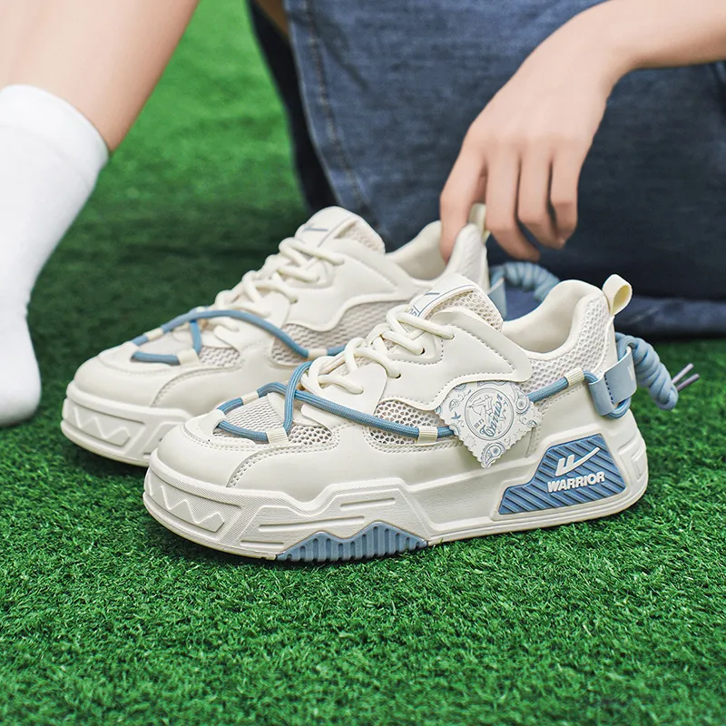 WARRIOR Skateboard Shoes Unisex Low Top Blue-12