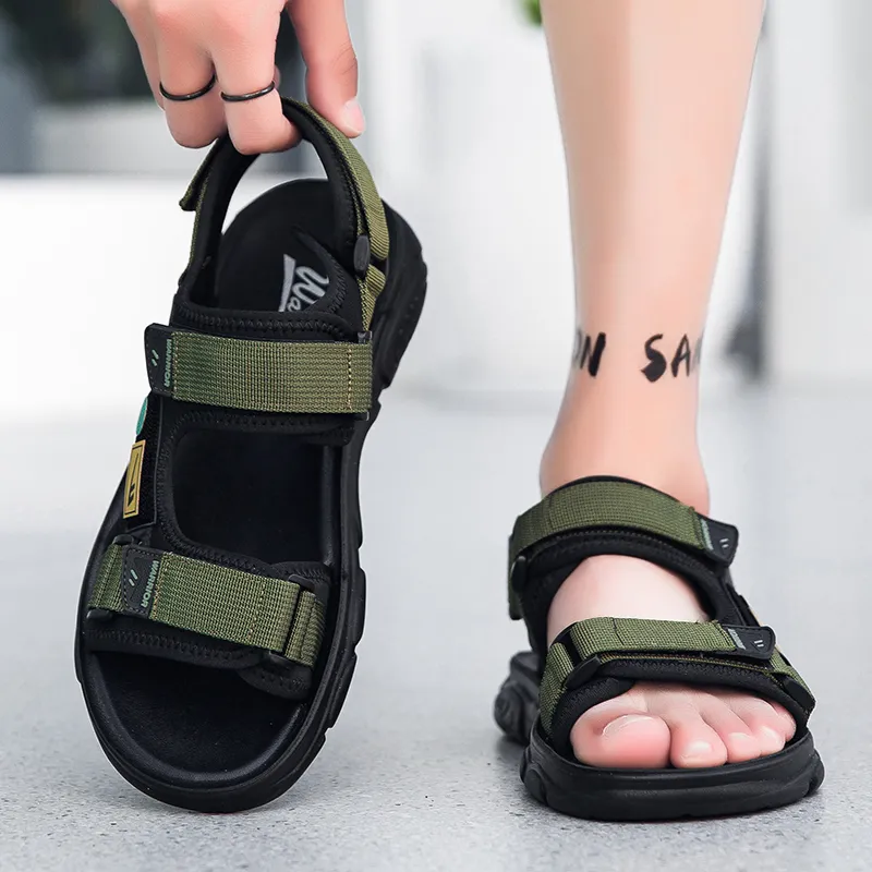 Warrior Casual Chef Shoes Beach Sandals Men's Army Green/Black-2