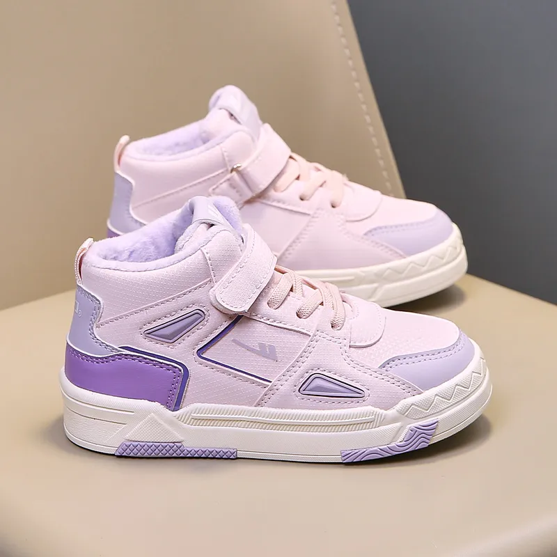 Warrior Slip Resistant, Abrasion Resistant, Thermal High Top Kids' Skateboarding Shoes Pink Purple Kids'-6