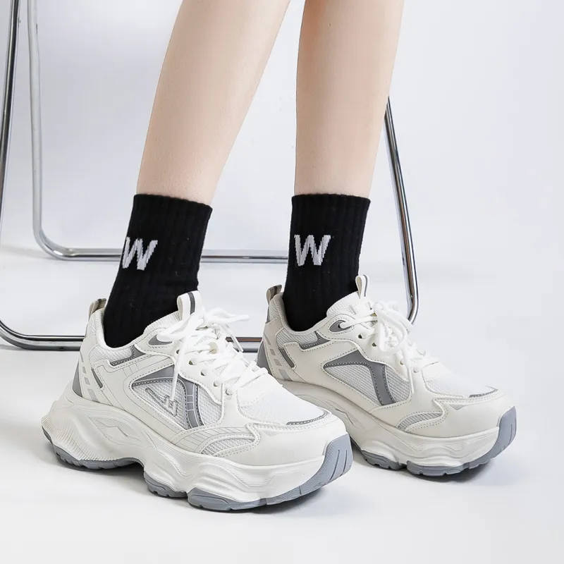 Warrior Cushioning Slip Resistant Breathable Support Height Increasing Low Top Chunky Sneakers Women's-3