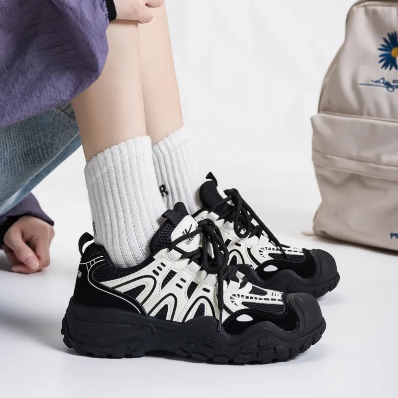 Warrior Ugly Cute Shoes Slip Resistant, Abrasion Resistant, Breathable, Lightweight Low Top Chunky Sneakers Women's-7