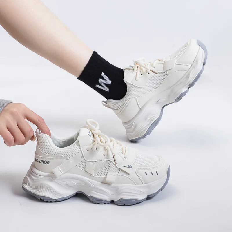 Warrior Cushioning Height Increasing Abrasion Resistant Slip Resistant Low Top Chunky Sneakers Women's-2