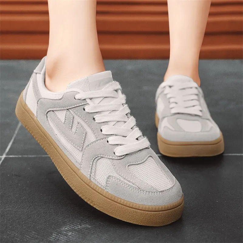 Warrior German Army Trainers Durable Lightweight And Breathable Low Top Skateboard Shoes Unisex Gray White-6