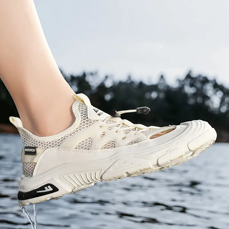 Warrior River Trekking Shoes Wear resistant, Lightweight, Breathable, And Non slip. Beach Sandals Men's Beige-5