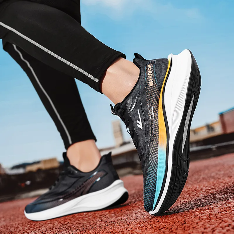 WARRIOR Running Shoes Men Low Top Orange/Blue-5