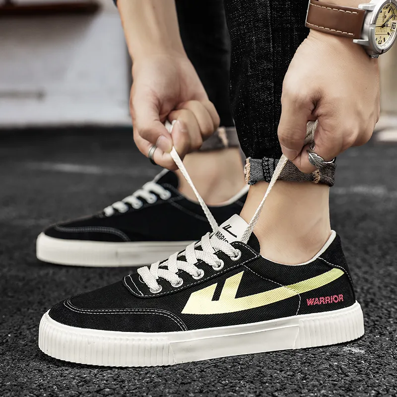 Warrior Anti Slip And Wear Resistant Lightweight Low Top Canvas Shoes Unisex Black-12