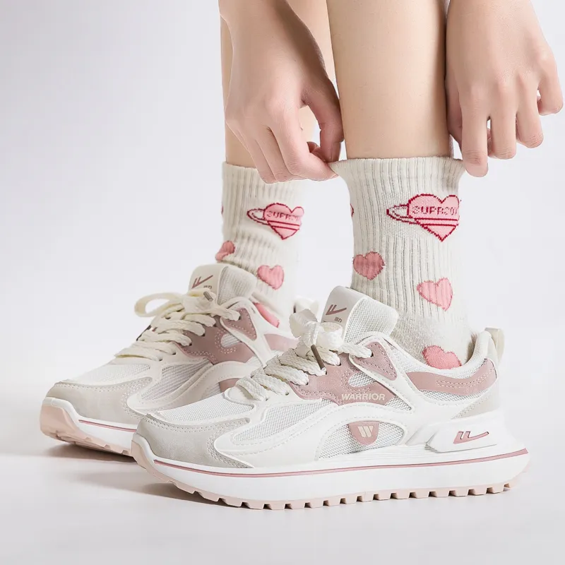 WARRIOR Chunky Sneakers Women's Low Top Pink-5
