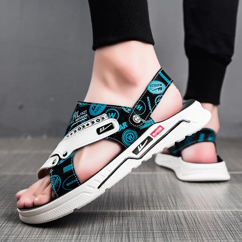 Warrior Casual Chef Shoes Beach Sandals Men's White Black Blue-6