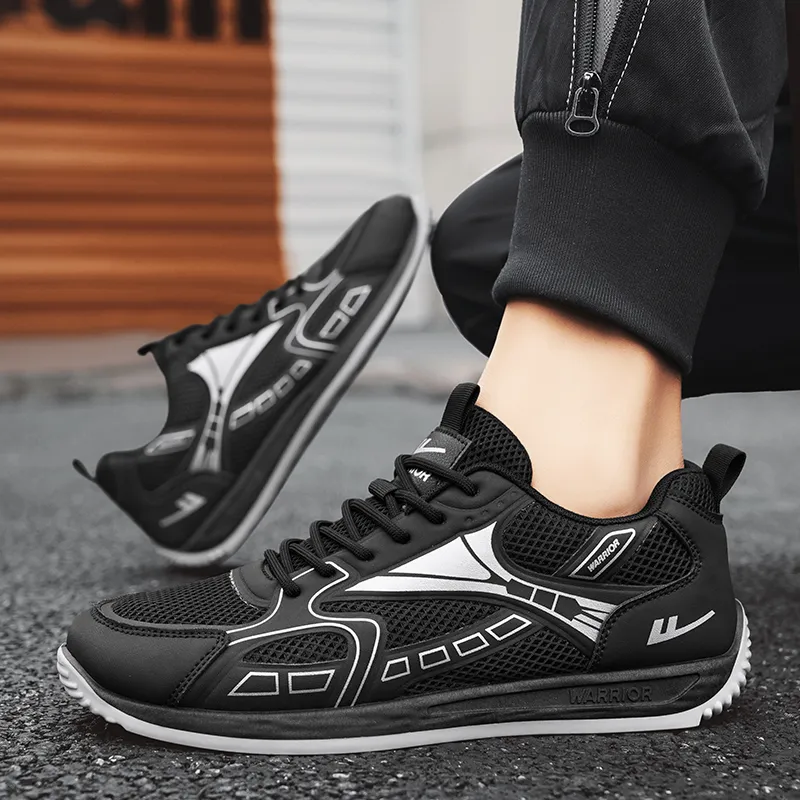 Warrior Cortez Shoes Abrasion Resistant, Lightweight, And Breathable Low Top Casual Shoes Men's Black Gray-7