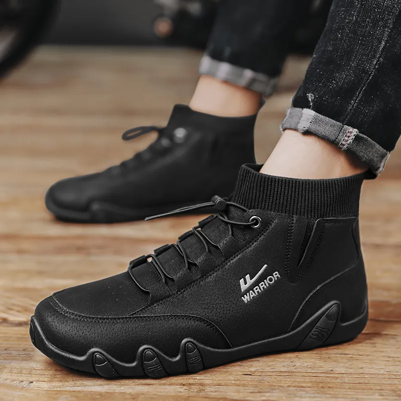 Warrior Coverage Slip Resistant And Abrasion Resistant Mid Top Skateboard Shoes Men's Black-2
