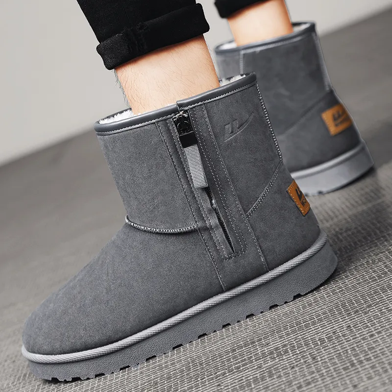 Warrior Warm Coverage Height Increasing Wear Resistant Slip Resistant Short Snow Boots Men's Gray-5