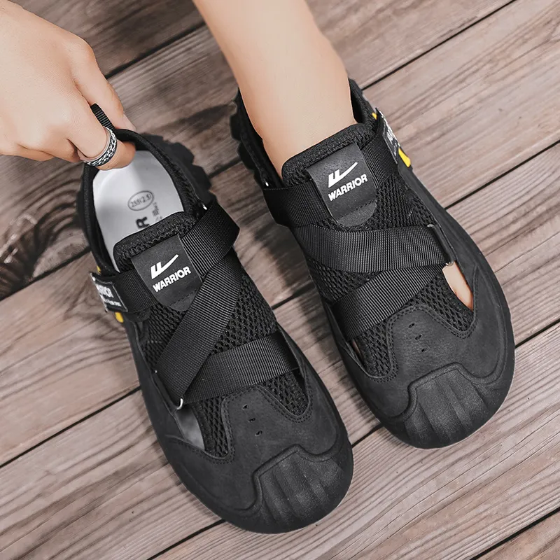 Warrior River Trekking Shoes Wear resistant, Lightweight, Breathable, And Non slip. Beach Sandals Men's Black-5