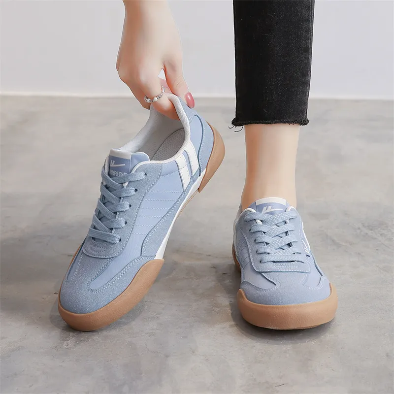 Warrior Coverage Abrasion Resistant Lightweight Breathable Slip Resistant Low Top Canvas Shoes Women's Light Blue Beige-7