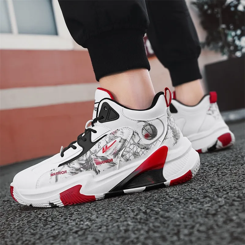 WARRIOR Basketball Shoes Men Low Top Red-5
