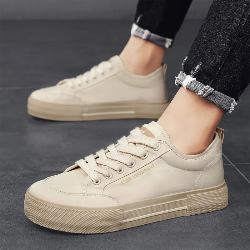 Warrior Wear resistant, Lightweight, Breathable, And Non slip. Low Top Canvas Shoes Men's Beige-10